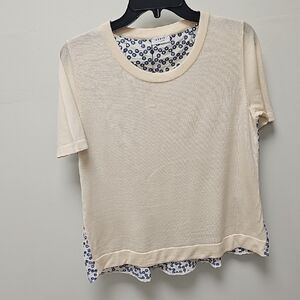 Akris Punto Cream Short Sleeve Top
